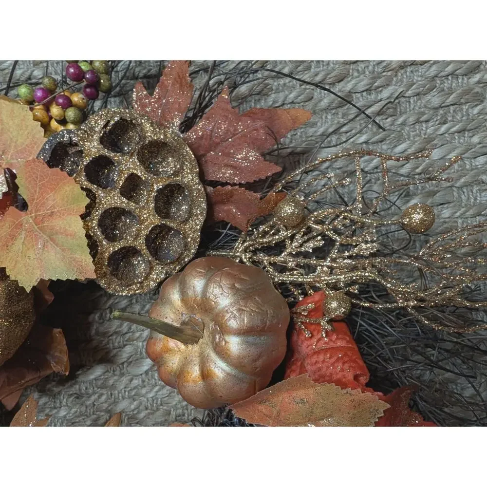 Autumn Fall WreathThanksgiving Halloween Front Door Decor Harvest Pumpkin 23